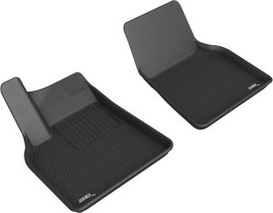 Tesla Model Y Floor Mats - Front - 3D MAXpider - Kagu - Black - 2021 Tesla Model Y Floor Mats - Front - 3D MAXpider - Kagu - Black - 2021
